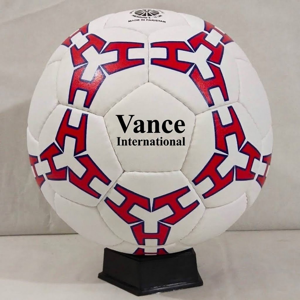 Vance International Red & White Geometric Training Football – Professional Soccer Ball