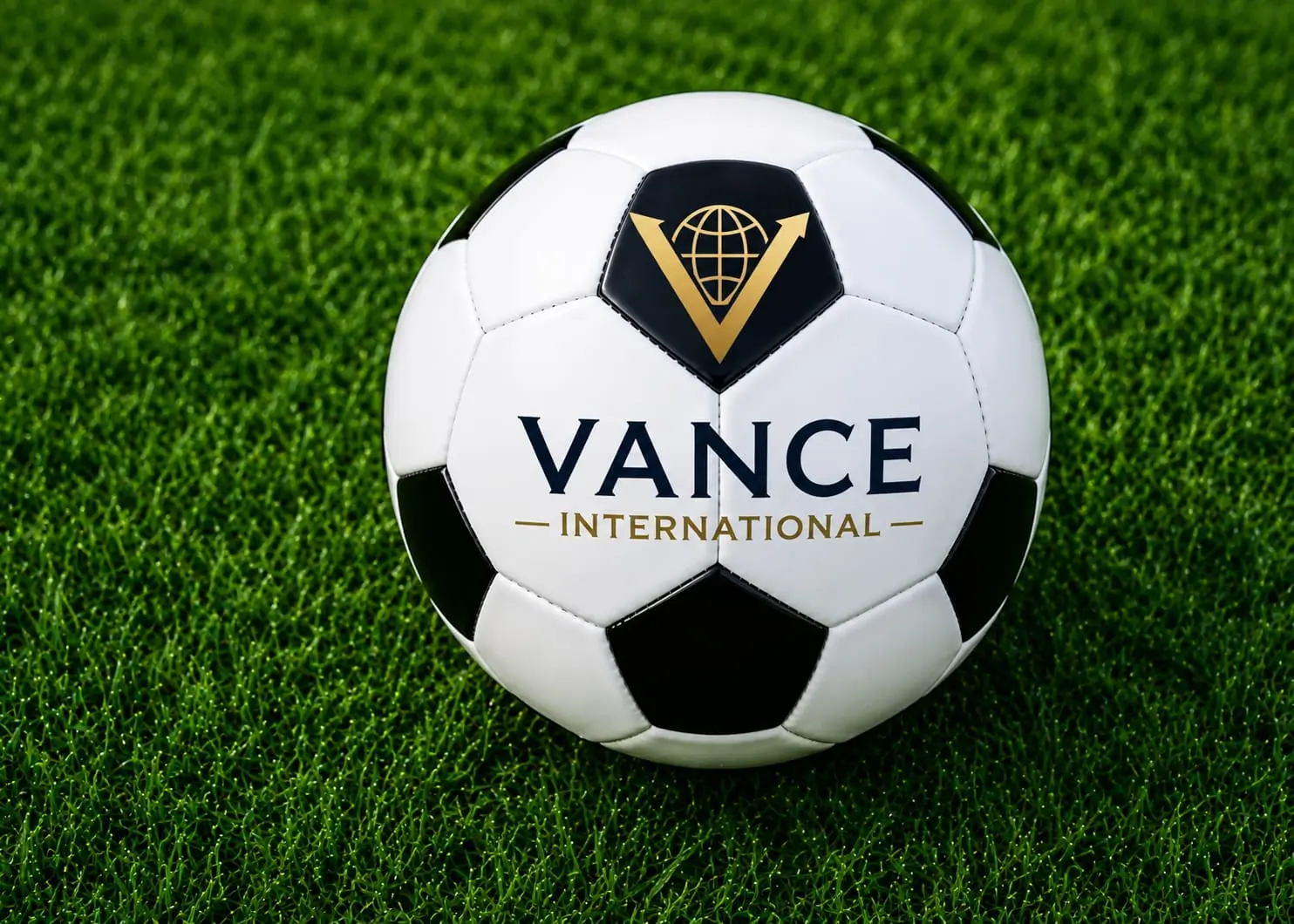 Vance International Classic Black and White Match Soccer Ball