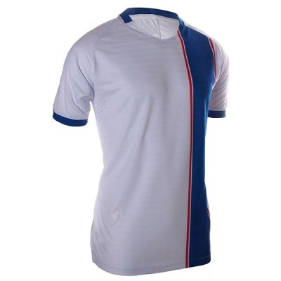Modern White and Blue Accent Soccer Jersey